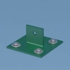 Centrale Brico Platine Jambe De Force Acier Galvanisé Plastifié à Visser Vert, H.4.3 Cm X Secti