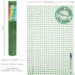 SATURNIA Corral En Treillis électrosoudé Plastifié 13x13 / Hauteur 100 Cm./ Rouleau 10 Mètres