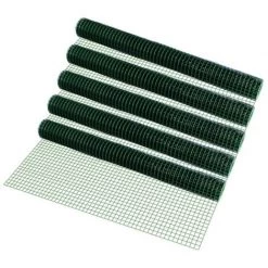 Grillage Métallique Treillis Carré 1 X 5 M Vert 5 Rouleaux [pro.tec]