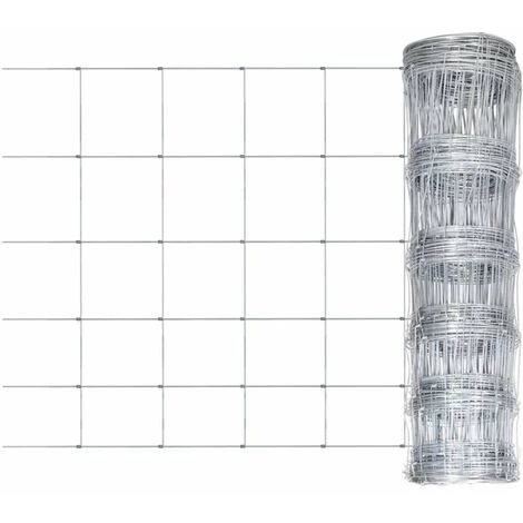 HAPPYSHOPPING Clôture De Jardin Acier Galvanisé 50x1 M Argenté 1 HAPPYSHOPPING Clôture De Jardin Acier Galvanisé 50x1 M Argenté