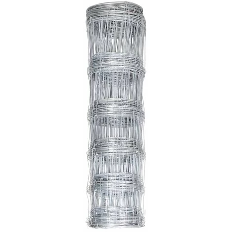 HAPPYSHOPPING Clôture De Jardin Acier Galvanisé 50x1 M Argenté 2 HAPPYSHOPPING Clôture De Jardin Acier Galvanisé 50x1 M Argenté – Image 2