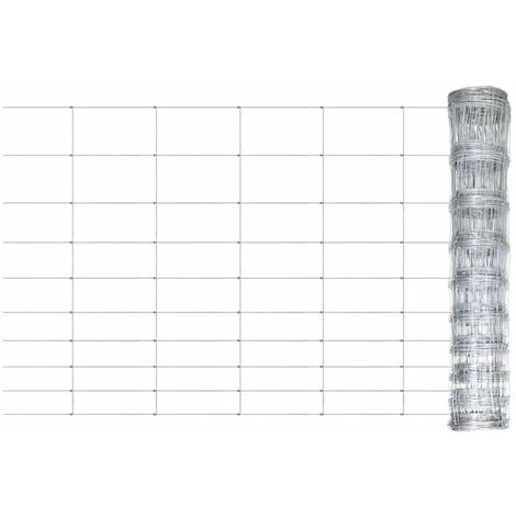 HAPPYSHOPPING Cloture De Jardin Acier Galvanise 50x1,5 M Argente 1 HAPPYSHOPPING Cloture De Jardin Acier Galvanise 50x1,5 M Argente