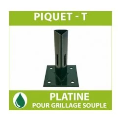 CLOTURE ET JARDIN Platine Pour Piquet T Vert - VERT 6005