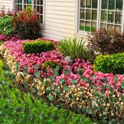 HAPPYSHOPPING Extensible Mesh Fence With Willow Artificial Leaves