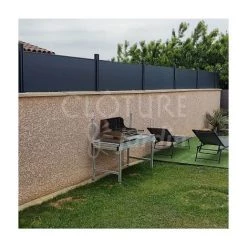 CLOTURE & JARDIN Kit Clôture Aluminium Gris Anthracite 2M - Pleine - Sur Platines - 0,40 Mètre - Gris Anthracite (RAL 7016) -Grillage et accessoire Soldes 42280341 4