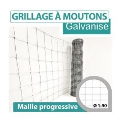 CLOTURE & JARDIN Grillage Noué - Grillage A Moutons - Mailles Progressives - 0,80 Mètre - Galvanisé