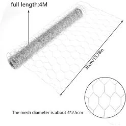 Grillage à Poule Grillage Pour Jardin Clôture En Métal Galvanisé Maille Hexagonal Cloture Pour Jardin Poulailler Barrière 35cm*4 M Fontainebleau Argent -Grillage et accessoire Soldes 45642523 3