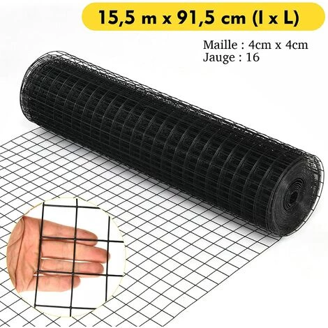 COSTWAY Grillage Pour Plantes Et Animaux 91,5 Cm X 15,5 M En Maille Métallique De Calibre 16 Quadrillage 4 Cm X 4 Cm Pour Clôture 3 COSTWAY Grillage Pour Plantes Et Animaux 91,5 Cm X 15,5 M En Maille Métallique De Calibre 16 Quadrillage 4 Cm X 4 Cm Pour Clôture – Image 3