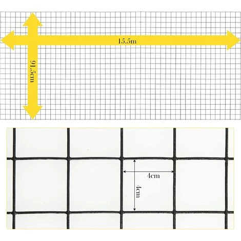 COSTWAY Grillage Pour Plantes Et Animaux 91,5 Cm X 15,5 M En Maille Métallique De Calibre 16 Quadrillage 4 Cm X 4 Cm Pour Clôture 4 COSTWAY Grillage Pour Plantes Et Animaux 91,5 Cm X 15,5 M En Maille Métallique De Calibre 16 Quadrillage 4 Cm X 4 Cm Pour Clôture – Image 4