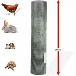 DEMA Grillage Galvanisé à Maille Carrée 13 Mm 1 X 20 M