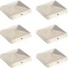 TRUE DEAL Bouchons De Poteau De Clôture Pyramidaux 6 Pcs Inox 101x101 Mm