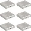 TRUE DEAL Bouchons De Poteau De Clôture 6 Pcs Métal Galvanisé 81x81 Mm