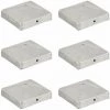 HAPPYSHOPPING Bouchons De Poteau De Cloture 6 Pcs Metal Galvanise 91x91 Mm