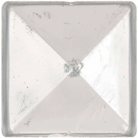 HAPPYSHOPPING Bouchons De Poteau De Cloture 6 Pcs Metal Galvanise 91x91 Mm 2 HAPPYSHOPPING Bouchons De Poteau De Cloture 6 Pcs Metal Galvanise 91x91 Mm – Image 2