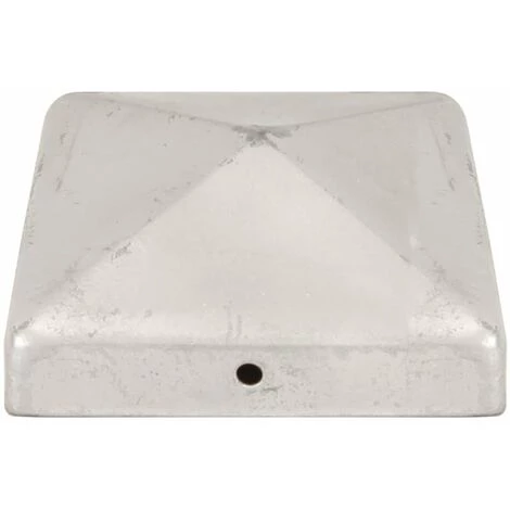 HAPPYSHOPPING Bouchons De Poteau De Cloture 6 Pcs Metal Galvanise 91x91 Mm 5 HAPPYSHOPPING Bouchons De Poteau De Cloture 6 Pcs Metal Galvanise 91x91 Mm – Image 5