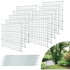 Hengda Pond Fence Garden Fence, Set Of 22 Pond Metal Fence Green, Outdoor Enclosure, Garden Fence, Animal Enclosure (Straight)