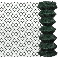 YOUTHUP Clôture à Mailles Losangées Acier Galvanisé 1x25 M Vert - Vert