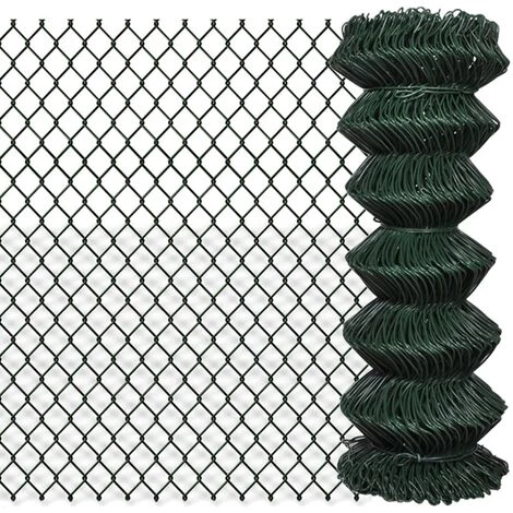 YOUTHUP Clôture à Mailles Losangées Acier Galvanisé 1x25 M Vert - Vert 1 YOUTHUP Clôture à Mailles Losangées Acier Galvanisé 1x25 M Vert - Vert