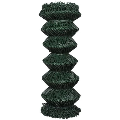 YOUTHUP Clôture à Mailles Losangées Acier Galvanisé 1x25 M Vert - Vert 2 YOUTHUP Clôture à Mailles Losangées Acier Galvanisé 1x25 M Vert - Vert – Image 2