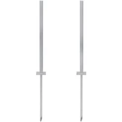 Topdeal Pied En Acier De Remplacement 2 Pcs 115 Cm Argenté