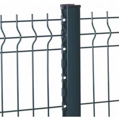 EASYCLOTURE Poteau En Acier à Encoches Easy Pro Grif Hauteur : 1.40 Mètre Gris Anthracite