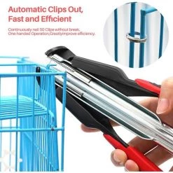 CHANCEY Pince à Anneau De Cochon Outil Avec 2 Pièce C Clips Agrafes, Pince A Grillage Avec Agrafe Pour Fixation Grillage Cloture Grillage Fin Poulet Maille,SEMAket,rouge -Grillage et accessoire Soldes 56773378 4
