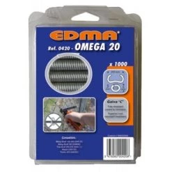 EDMA Agrafes Grillage Omega 20 Finition Gris Anthracite Boîte De 1000 Pièces