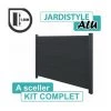 CLOTURE & JARDIN Kit Clôture Aluminium Gris Anthracite 2M - Plein - 1,80 Mètre - Gris Anthracite (RAL 7016)