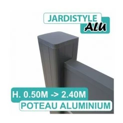 CLOTURE & JARDIN Poteau Clôture Aluminium Gris Anthracite - 0,5 Mètre - Gris Anthracite (RAL 7016)