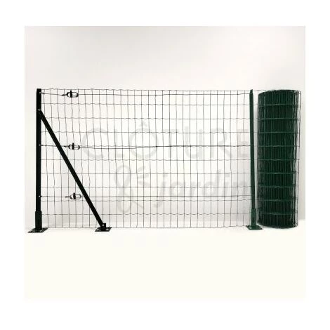 CLOTURE & JARDIN Kit Grillage Soudé Sur Platines Vert 25M - JARDIPREMIUM - Maille 100x50mm - 1 Mètre - Vert (RAL 6005) 2 CLOTURE & JARDIN Kit Grillage Soudé Sur Platines Vert 25M - JARDIPREMIUM - Maille 100x50mm - 1 Mètre - Vert (RAL 6005) – Image 2