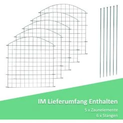 SWANEW Vert Ensemble De Clôture De Jardin Panneau Grillage D'étang -Grillage et accessoire Soldes 59402553 3