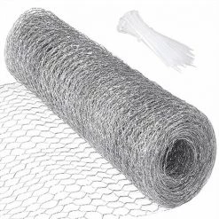 IRISFR 42 Cm×10m Grillage à Poule 25mm Galvanisé Maille Hexagonal Cloture Antirouille Et Durable Grillage Pour Jardin Cl?ture Zingué Pour Jardin élevage Volaille Voliere,Lilaris