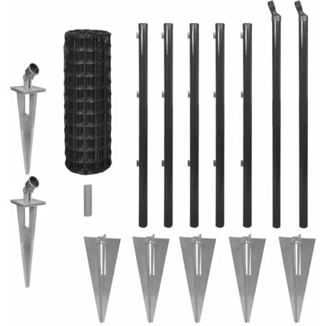 Clôture Euro Acier Gris 10x0,8 M VidaXL 2 Clôture Euro Acier Gris 10x0,8 M VidaXL – Image 2