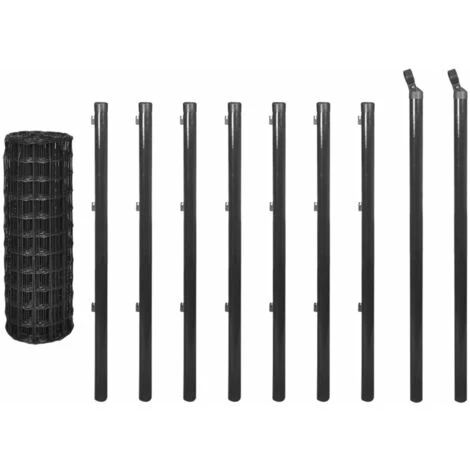 Clôture Euro Acier 10 X 0,8 M Gris VidaXL 1 Clôture Euro Acier 10 X 0,8 M Gris VidaXL