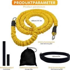 BARES Elastique De Nage Piscine, Ceinture De Natation Réglable Pour Enfants/Adultes Ceinture De Résistance à La Natation Laisse De Ceinture Pour Entraînement De Résistance En Piscine -Grillage et accessoire Soldes 60875904 5