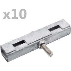 SUPERMARKET Ensemble De 10 Connecteurs De Tapis En U De Jardin Argenté