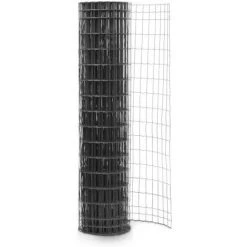 EASYCLOTURE Grillage Soudé En Rouleau 1m00 X 25m Gris Anthracite Fil 2,5mm Maille 100x50 Mm