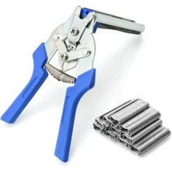 OSQI Pince De Clôture Rapide Fixant Le Treillis Métallique Fin, Pince De Serrage De Clôture De Jardin, Pince De Treillis Métallique + 600 Clips Pour Pinces De Fixation De Fil