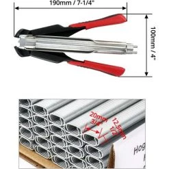 OSQI Agrafeuse De Clôture à Pince Automatique, Outil De Fixation à Pince De Type C Avec 2500 Anneaux Galvanisés Pour Cages De Clôture Pour Animaux -Grillage et accessoire Soldes 65501659 5
