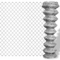 TRUE DEAL Clôture à Mailles Losangées Acier Galvanisé 15x1 M Argenté