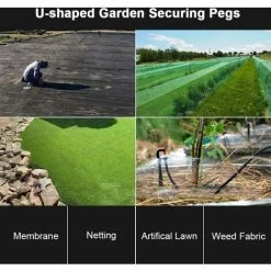 BEICHEN 50Pcs Piquets De Jardin En Forme De U - 40*150 2.5mm Pour La Fixation De Toiles Et De Feuilles De Mauvaises Herbes -Grillage et accessoire Soldes 67314573 4