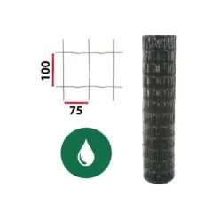 CLOTURE & JARDIN Kit Grillage Soudé Vert 25M - JARDIMALIN - Maille 100x75mm - 1 Mètre - Vert (RAL 6005)