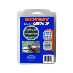 Agrafes Omega 20 EDMA - Galva A - 1000 Pièces - 420