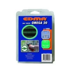Agrafes Galvanisées Omega 20 EDMA - Plastifié Vert - 1000 Pièces - 430